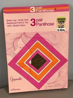 Gaymode Pantyhose Nylons Pantihose 1 Pair Unused Open Box Size "Average"